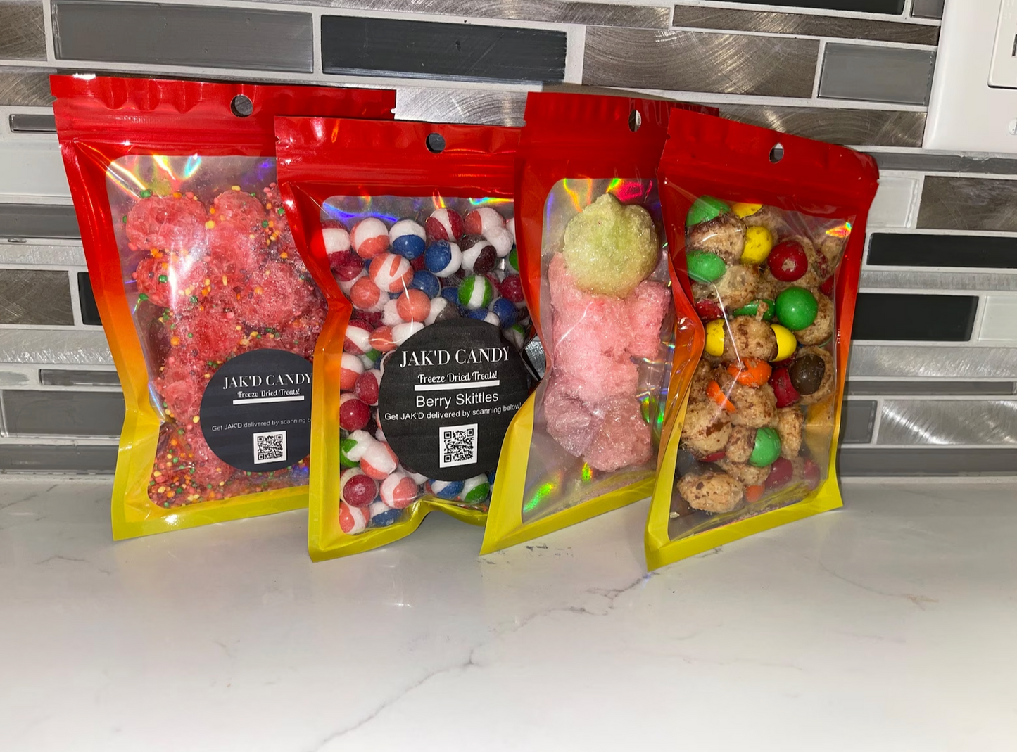 Sample pack: 4 kinds of freeze dried candy